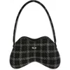 Diesel ® Double-d Tweed Shoulder Bag In Black