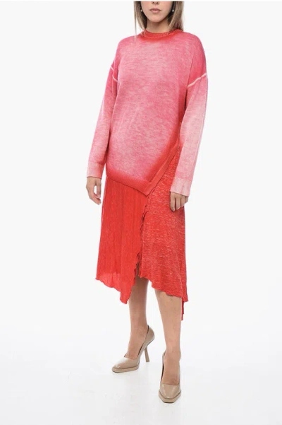 Diesel Double Fabbric Kimolos Dress With Gradient Effect