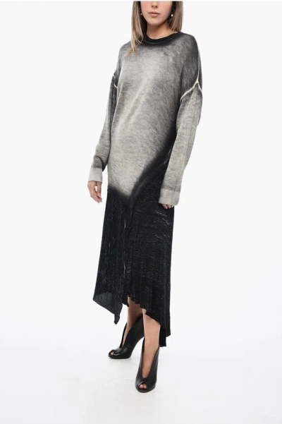 DIESEL DOUBLE FABBRIC KIMOLOS DRESS WITH GRADIENT EFFECT