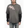 Diesel Double Layer T-wasy T-shirt With Distressed Effect In Gray