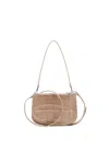 Diesel Double-pouch Shoulder Bag In Printed Leather In Brown