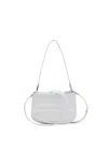 Diesel Double-pouch Shoulder Bag In Printed Leather In White