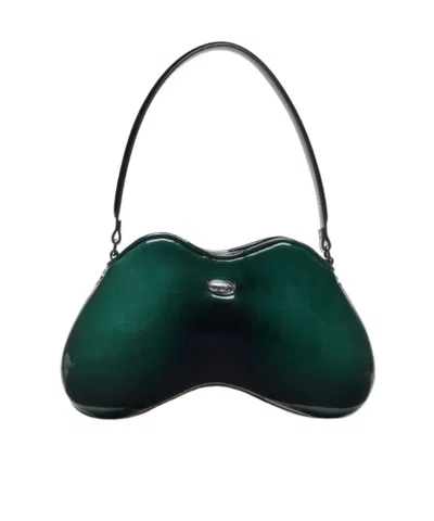 Diesel Double-d Rigid Shoulder Bag In Green