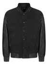 Diesel Black Leather Bomber Jacket In Black