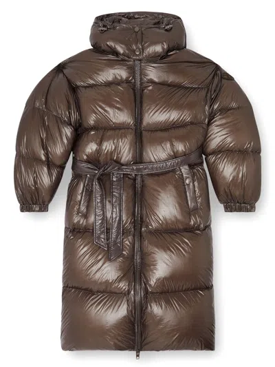Diesel Down Puffer Coat In Ultra-light Ripstop In Burgundy