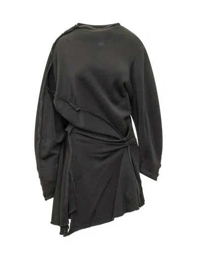 Diesel D-ranya Short Gown In Nero