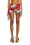 Diesel Asymmetric Knot Detail Midi Skirt In Multicolor