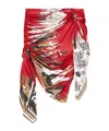 Diesel Asymmetric Knot Detail Midi Skirt In Red