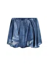 Diesel De-ria Asymmetric Denim Mini Skirt In Blue