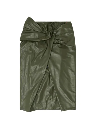 Diesel Draped Pencil Skirt With Split In Green
