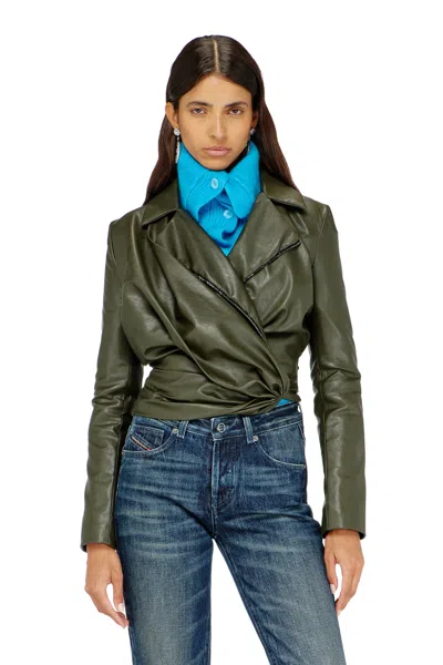 DIESEL DRAPED WRAP-EFFECT JACKET