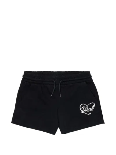 Diesel Kids' Drawstring Casual Shorts In Black