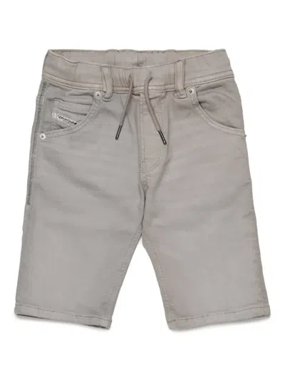 Diesel Kids' Drawstring Denim Shorts In Grey