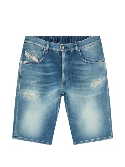 Diesel Drawstring Denim Shorts In Blue