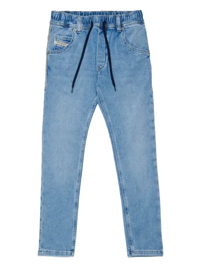 Diesel Kids' Drawstring Jeans In Blue