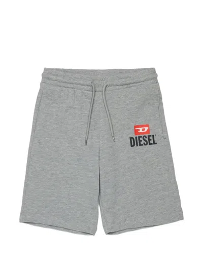 Diesel Kids' Drawstring Logo-detail Shorts In Gray