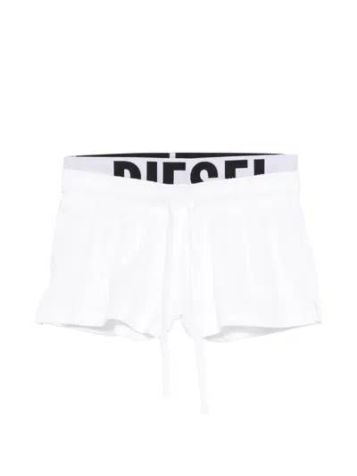 Diesel Drawstring Logo Shorts In White
