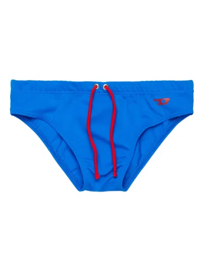 Diesel Kids' Drawstring Logo Swim Briefs In Blue