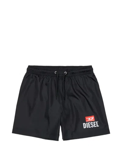 Diesel Kids' Drawstring Swim Shorts In Black