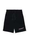 Diesel Drawstring Track Shorts In Black