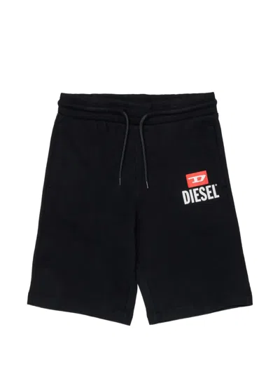 Diesel Kids' Drawstring Track Shorts In Black