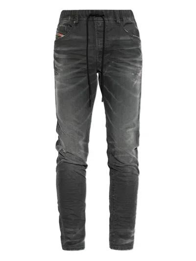 Diesel Drawstring-waist Skinny Jeans In Black