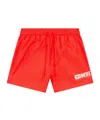 Diesel Mid-length Swim Shorts With Logo Print In Red