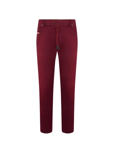 Diesel Drawstring-waist Straight-leg Jeans In Burgundy