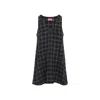 Diesel Mini Dress Checked Pattern Sleeveless V-neckline In Blue