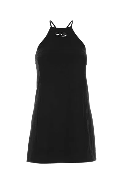 Diesel D-elma Logo-cutout Mini Dress In Black
