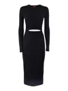 Diesel Cut Out-detail Ribbed Midi Dress In Black