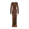 Diesel M-calimera Layered Maxi Dress In Brown