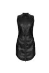 Diesel Fitted Midi Dress With Zipper Closure And Piping Details In Black