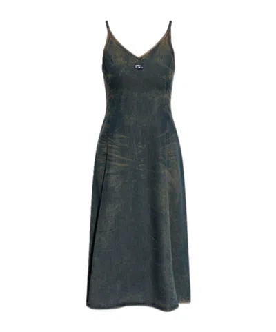 DIESEL DE-BELD-S V-NECK DENIM DRESS