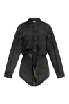 Diesel Denim-inspired Mini Dress With Button-down Front In Multi