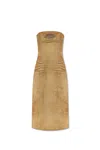 Diesel Brown De-vildress-fsf Cotton Midi Dress In Marrone