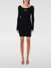 Diesel Black U Neck Dress With D-logo In Black
