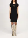 Diesel Abito Corto Con Dettaglio Oval D Cut Out In Cotone Stretch Nero Donna In Schwarz