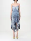 Diesel Women's Denim Print Mini Dress In Blue