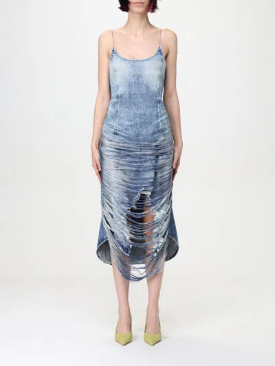 Diesel Women's Denim Print Mini Dress In 01