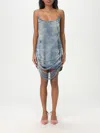 Diesel Fringed Minidress In Denim