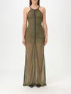 Diesel Long Dress With Thin Straps In Green