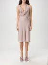 Diesel Bias Cut Dress With Asymmetrical Hem In Grey