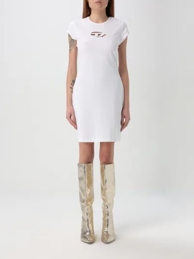 DIESEL DRESS DIESEL WOMAN COLOR WHITE,420984001