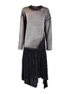 Diesel Double Fabbric Kimolos Dress With Gradient Effect In Grey