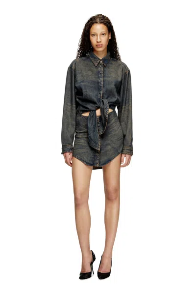 Diesel Dress In Fluid Denim