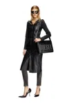Diesel Dress In Leather And Stretch Knit In Black