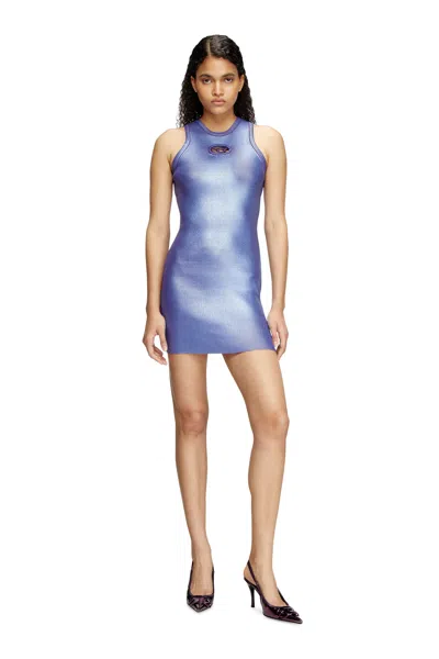 DIESEL DRESS IN METALLIC RIBBED KNIT