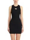 Diesel M-caddix Black Dress With Oval D Logo Plaque On The Front In Viscose Blend Woman