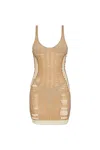 Diesel 'm-calimera' Beige Dress With Insert Design And Second Skin Effect In Beige